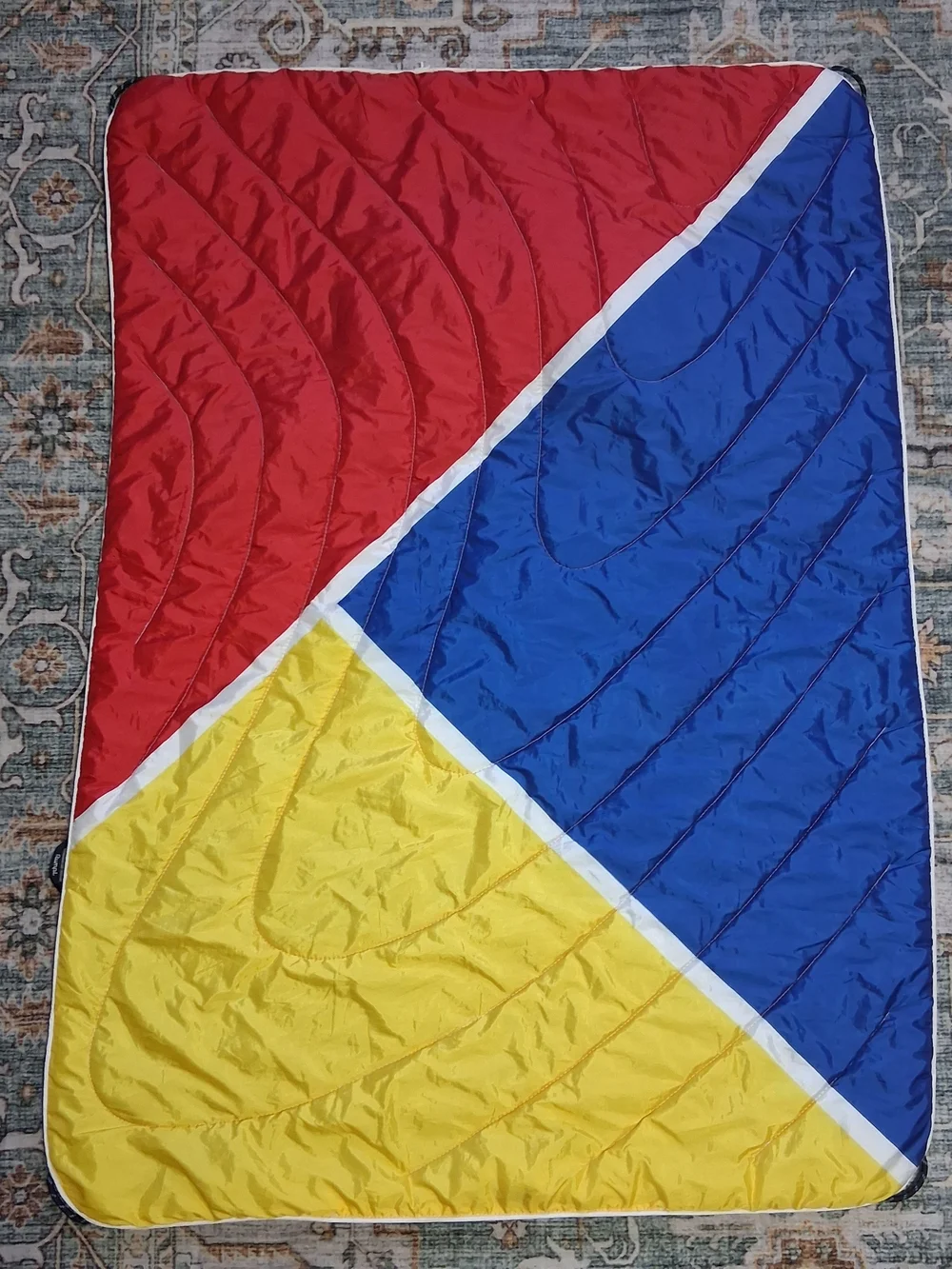 Rumpl Original Puffy Mini Blanket 40×28 Camping Colorblock No Sack
